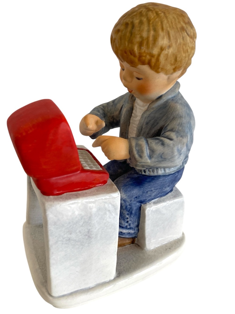 Goebel Little Boy on His Computer Todays Children W Germany Collectible